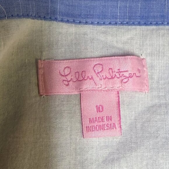 Lilly Pulitzer Essie Dress Size 10 Sleeveless, Ruffles, Blue Style 17183 EUC!!! - Picture 6 of 14